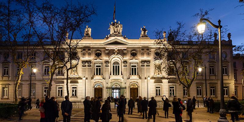 Supreme Court Madrid is illuminated to highlight its symbol as a beacon of light and foster social cohesion